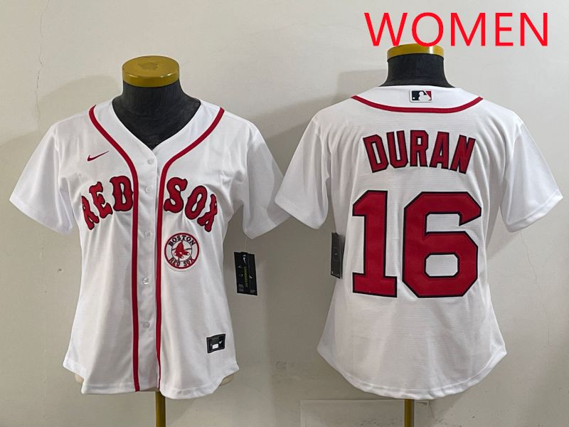 Women 2025 Boston Red Sox #16 Duran White Game Nike MLB Jersey style 7->women mlb jersey->Women Jersey